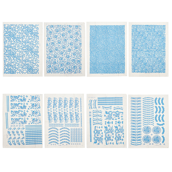 

PandaHall BENECREAT 8 Sheets 8 Styles Paper Ceramic Decals, Pottery Ceramics Clay Transfer Paper, Underglaze Flower Paper, Blue...