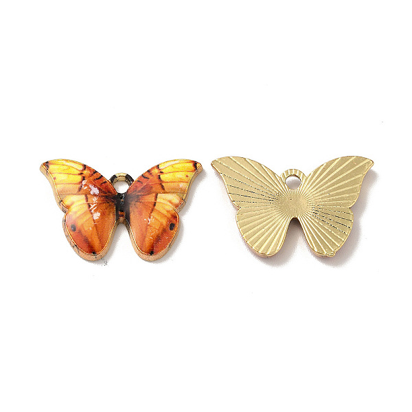 

PandaHall Rack Plating Alloy Charms, Nickel Free, Butterfly, Sandy Brown, 14.5x22x2.5mm, Hole: 1.8mm Alloy Butterfly
