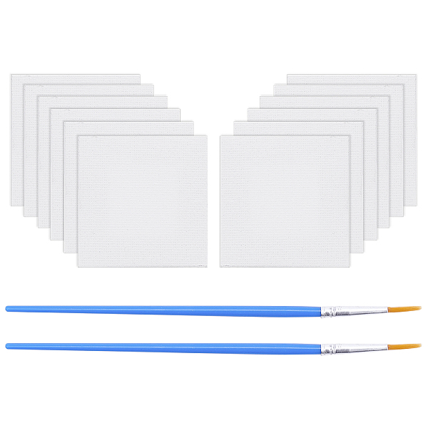 PandaHall Painting Supplies, with Stretched Canvas, Cotton Covered Wood Primed Framed and Plastic Art Brushes Pen Value Sets, Mixed Color...