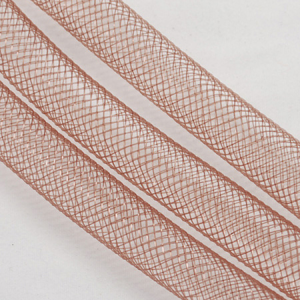 

PandaHall Plastic Net Thread Cord, Dark Salmon, 4mm, 50Yards/Bundle(150 Feet/Bundle) Plastic Red