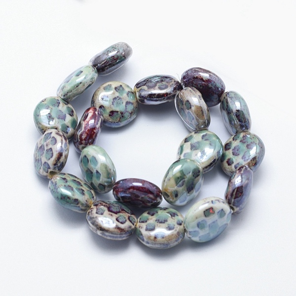 

PandaHall Handmade Eco-Friendly Porcelain Beads, Flat Round, Rosy Brown, 18.5~19x8.5~9mm, Hole: 2.5~3mm Porcelain Flat Round Brown