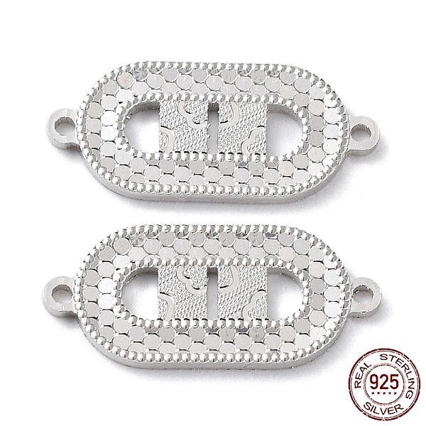 

PandaHall Rhodium Plated 925 Sterling Silver Connector Charms, Oval Links, Real Platinum Plated, 9x20x1.2mm, Hole: 1.2mm Sterling Silver...
