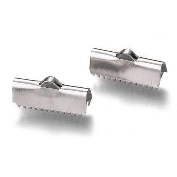 

PandaHall Unicraftale 304 Stainless Steel Ribbon Crimp Ends, Rectangle, Stainless Steel Color, 9.5x20x6mm, Hole: 1x1mm, 4mm Inner Diameter...