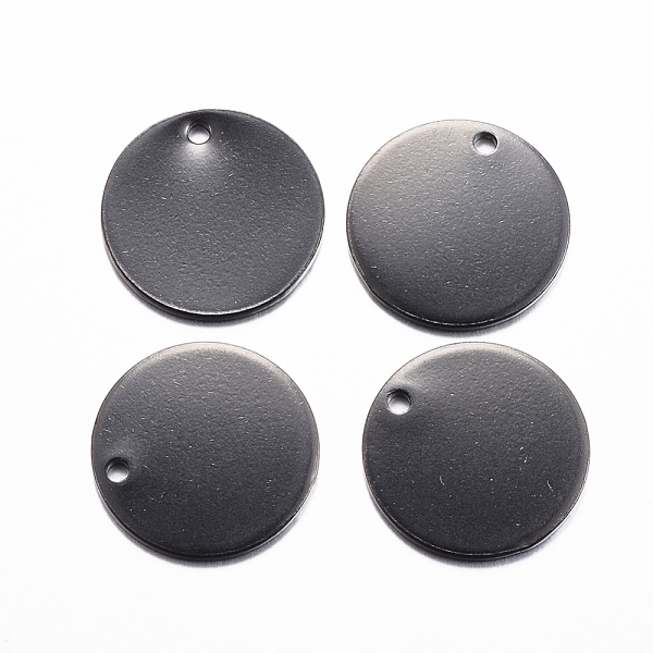 

PandaHall 304 Stainless Steel Stamping Blank Tag Charms, Flat Round, Electrophoresis Black, 15x1mm, Hole: 1.2mm 304 Stainless Steel Flat...