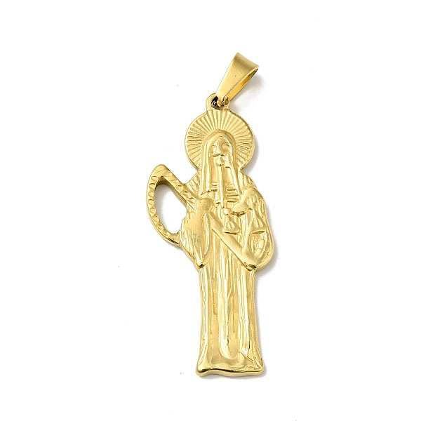 

PandaHall Ion Plating(IP) 304 Stainless Steel Pendants, with 201 Stainless Steel Clasp, Death, Golden, 44x18x2.5mm, Hole: 8x4.5mm 304...