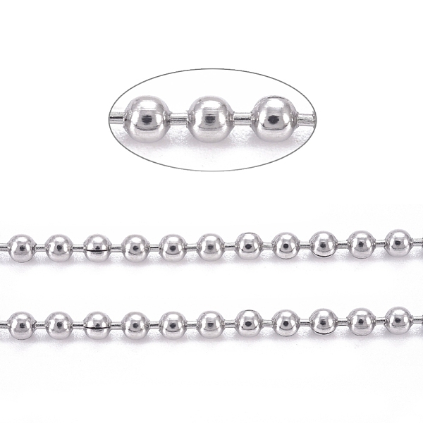 

PandaHall 304 Stainless Steel Ball Chains, with Spool, Stainless Steel Color, 2mm, about 32.8 Feet(10m)/roll 304 Stainless Steel