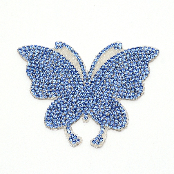 PandaHall Butterfly Glass Rhinestone Patches, Iron/Sew on Appliques, Costume Accessories, for Clothes, Bag Pants, Shoes, Cellphone Case...