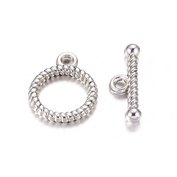 

PandaHall Tibetan Style Toggle Clasps, Lead Free & Cadmium Free & Nickel Free, Antique Silver, Ring: 13x16mm, Bar :6x18mm, Hole: 2mm. Alloy...