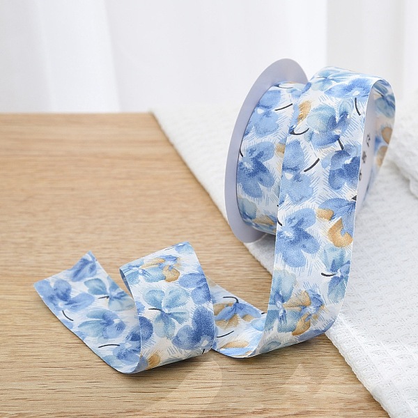 

PandaHall Polyester Ribbon, Clover Pattern, Light Sky Blue, 1-5/8 inch(40mm), about 10 yards/roll Polyester