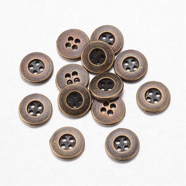 

PandaHall Alloy Buttons, 4-Hole, Flat Round, Tibetan Style, Antique Bronze, 18x2mm, Hole: 1mm Alloy Flat Round