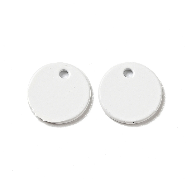 

PandaHall Spray Painted 201 Stainless Steel Charms, Flat Round Charms, White, 8.5x1mm, Hole: 1mm 201 Stainless Steel Flat Round White