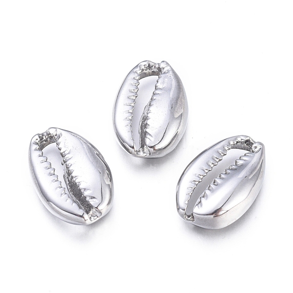 

PandaHall 304 Stainless Steel Beads, Cowrie Shell Shape, Stainless Steel Color, 19x12x5mm 304 Stainless Steel Shell Shape