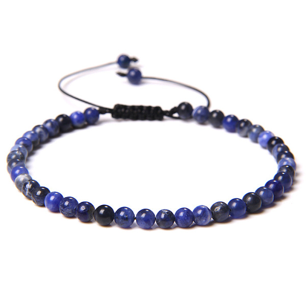 4mm Natural Sodalite Beaded Braided Bracelets