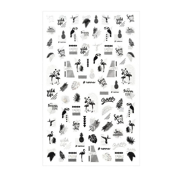 

PandaHall Shining Watermark Slider Art Stickers, 3D Hot Stamping Nail Decals, Self Adhesive, for Manicure Decorations, Leaf Pattern..., Black