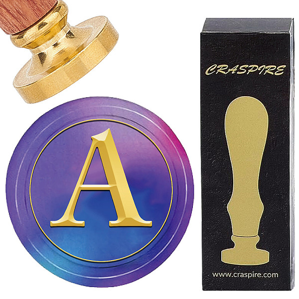 

PandaHall CRASPIRE Initial Alphabets A Wax Seal Stamps Letter Vintage Removable Brass Sealing Stamp Heads 25mm Copper with Wooden Handle for...