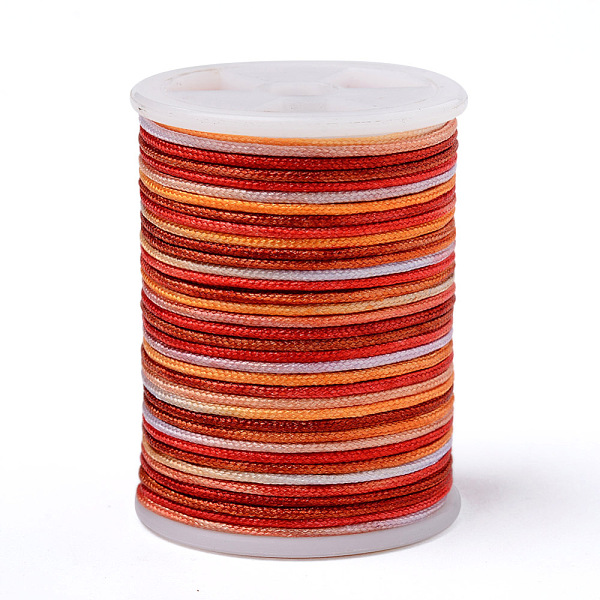 

PandaHall Segment Dyed Polyester Thread, Braided Cord, Colorful, 1mm, about 7.65 yards(7m)/roll Polyester