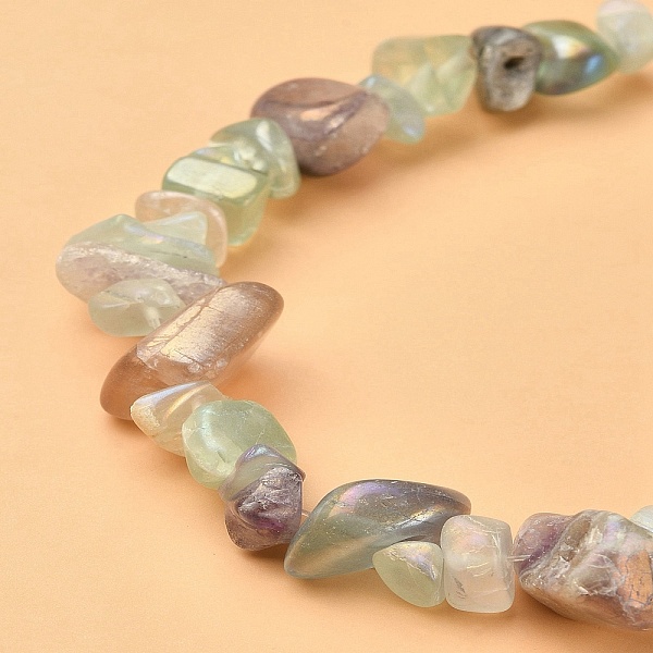 Electroplated Natural Fluorite Beads Strands