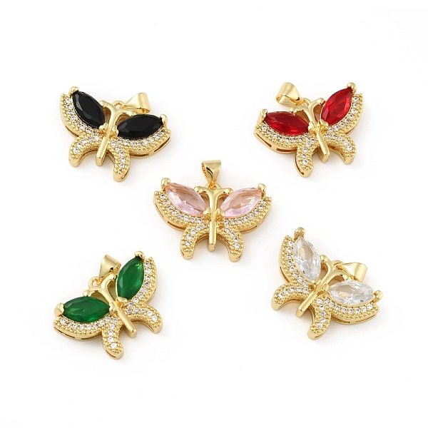 

PandaHall Brass Micro Pave Cubic Zirconia Pendants, Cadmium Free & Lead Free, Long-Lasting Plated, Butterfly, Real 18K Gold Plated, Mixed..., Multicolor