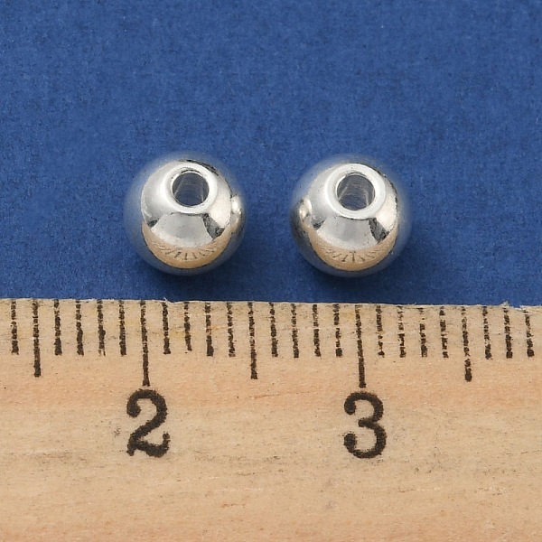 

PandaHall 201 Stainless Steel Beads, Round, Silver, 6mm, Hole: 1.6mm, 100pcs/box 201 Stainless Steel Round