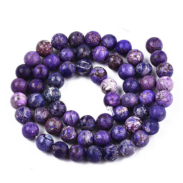

PandaHall Natural American Turquoise Beads Strands, Dyed & Heated, Round, Indigo, 6mm, Hole: 1mm, about 59~60pcs/strand, 15-1/8 inch(38.5cm)..., Purple