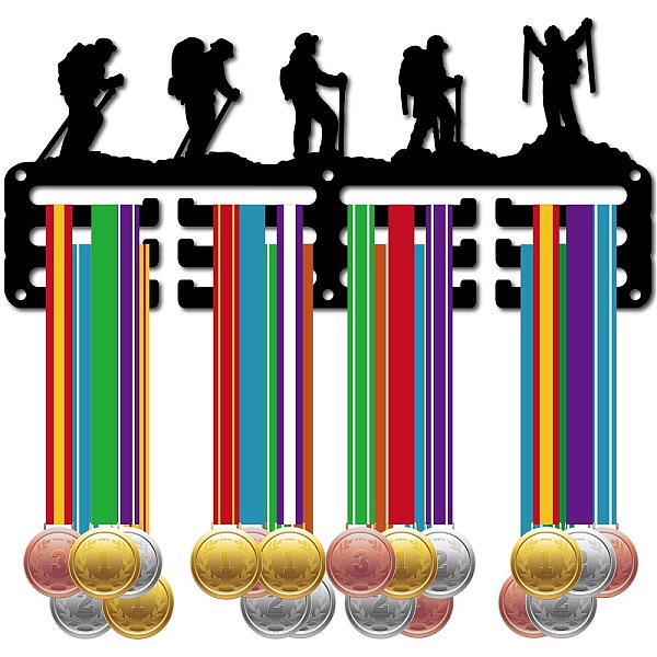 

PandaHall Sports Theme Iron Medal Hanger Holder Display Wall Rack, 3-Line, with Screws, Mounting, Sports, 130x290mm, Hole: 5mm Iron Sports..., Black