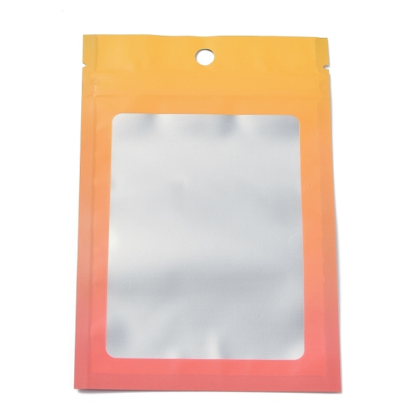 

PandaHall Plastic Zip Lock Bag, Gradient Color Storage Bags, Self Seal Bag, Top Seal, with Window and Hang Hole, Rectangle, Orange...