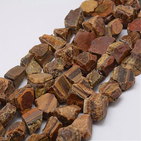 

PandaHall Raw Rough Natural Tiger Eye Beads Strands, Nuggets, 15~20x14~18x10~14mm, Hole: 1mm, about 25pcs/strand, 14.9 inch(38cm) Tiger Eye...