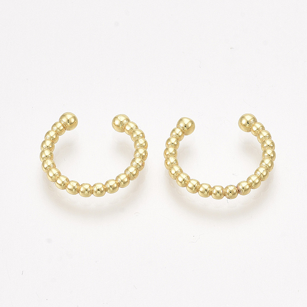

PandaHall Brass Cuff Earrings, Golden, 11x2mm Brass