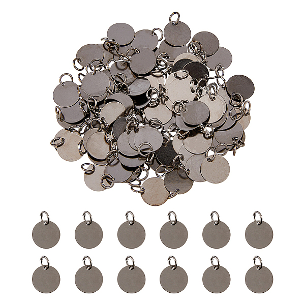 

PandaHall SUPERFINDINGS 100Pcs Brass Stamping Blank Tag Charms 12mm Flat Round Metal Stamps Tags Gunmetal Blanks Pendants for Jewelry...
