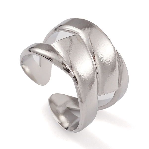 

PandaHall 304 Stainless Steel Cuff Rings, Hollow Out Wide Band Ring for Women, Stainless Steel Color, 14.5mm, Inner Diameter: 17.4mm 304...