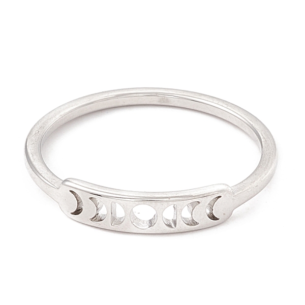 

PandaHall 304 Stainless Steel Moon Phase Finger Ring for Women, Stainless Steel Color, US Size 7 3/4(17.9mm) 304 Stainless Steel Moon