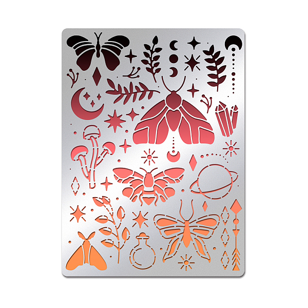 

PandaHall BENECREAT Magical Moths Stencil, Butterfly Mushroom Leaf Templates Stencil for Engraving Wood and Patterns, Lettering, Stainless...
