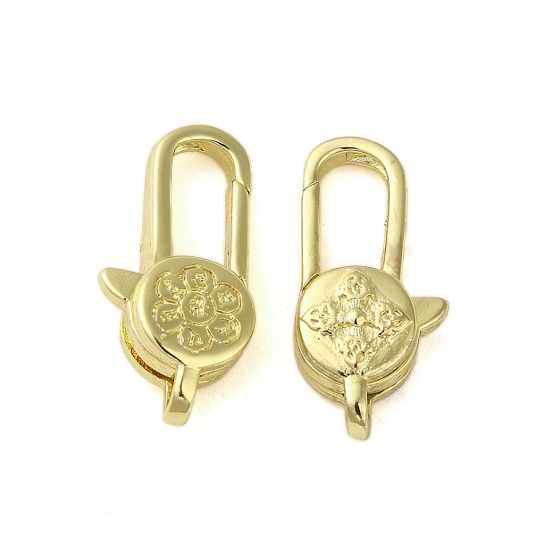 

PandaHall Brass Lobster Claw Clasps, Flower, Golden, 19.5x9x4.5mm, Hole: 2mm Brass Flower