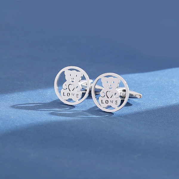 

PandaHall Stainless Steel Cufflinks, for Apparel Accessories, Bear, 15mm Stainless Steel Bear