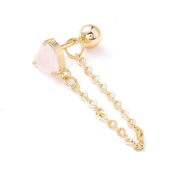 

PandaHall Heart Cat Eye Stud Earrings for Women, Alloy Chain Dangle Earrings with Screw Back Ball Tragus, Golden, 7x5.5x3.3mm, Pin: 0.7mm...