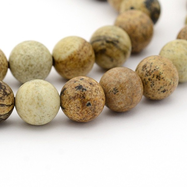 

PandaHall Natural Picture Jasper Round Bead Strands, 8mm, Hole: 1mm, about 49pcs/strand, 15.7 inch Picture Jasper Round