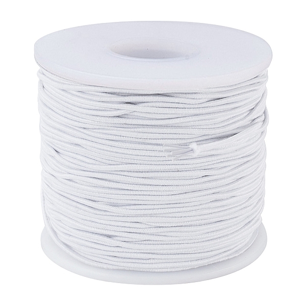 

PandaHall Core Spun Elastic Cord, White, 1.5mm, 70m/roll Elastic Fibre Round White
