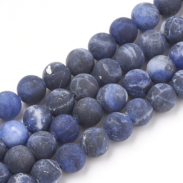 

PandaHall Natural Sodalite Beads Strands, Frosted, Grade A, Round, 6mm, Hole: 1mm, about 63pcs/strand, 15.5 inch Sodalite Round