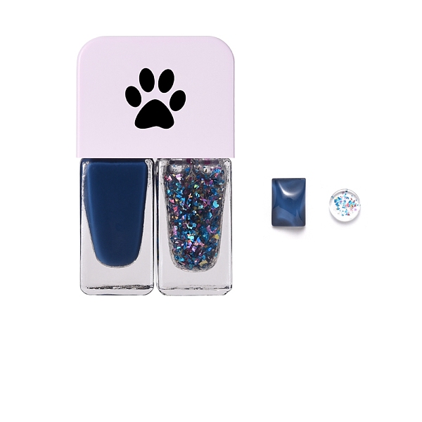 

PandaHall 12ml Two Tone Nail Polish, for Nail Art Design, Quick-drying, Nail Art Accessories, Royal Blue, 60x36x18mm Carved Nail Gel