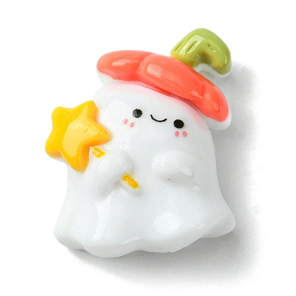 

PandaHall Halloween Theme Opaque Resin Decoden Cabochons, Ghost with Pumpkin, Orange, 28x23x11.5mm Resin Ghost Orange