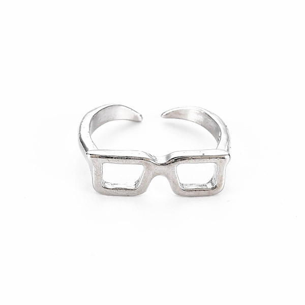 

PandaHall Men's Alloy Cuff Finger Rings, Open Rings, Cadmium Free & Lead Free, Glasses, Platinum, US Size 6 3/4(17.1mm) Alloy