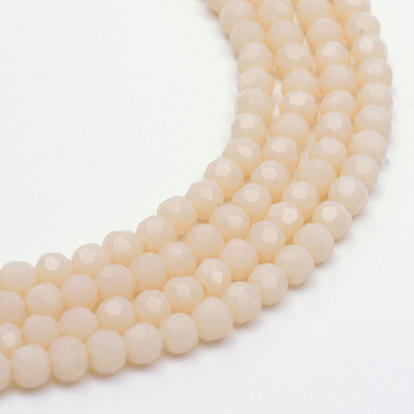 

PandaHall Opaque Solid Glass Bead Strands, Faceted(32 Facets) Round, Bisque, 6mm, Hole: 1mm, about 94~97pcs/strand, 53~54cm Glass Round..., Orange