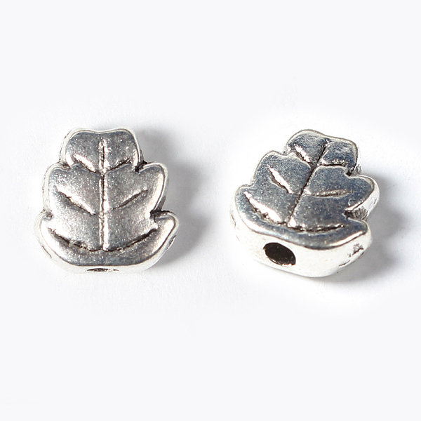 

PandaHall Tibetan Style Alloy Beads, Leaf, Cadmium Free & Lead Frees, Antique Silver, 7x7x3mm, Hole: 1mm Alloy Leaf