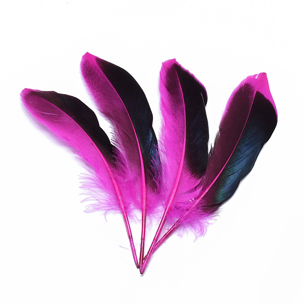 PandaHall Feather Costume Accessories, Dyed, Magenta, 115~160x20~35mm Feather Feather Pink