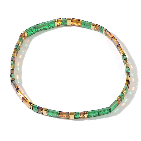 Bracciale elastico da donna con perline di vetro in stile etnico vintage