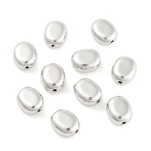 

PandaHall CCB Plastic Beads, Oval, Platinum, 8x7x4mm, Hole: 1mm, about 2500pcs/500g Plastic Oval