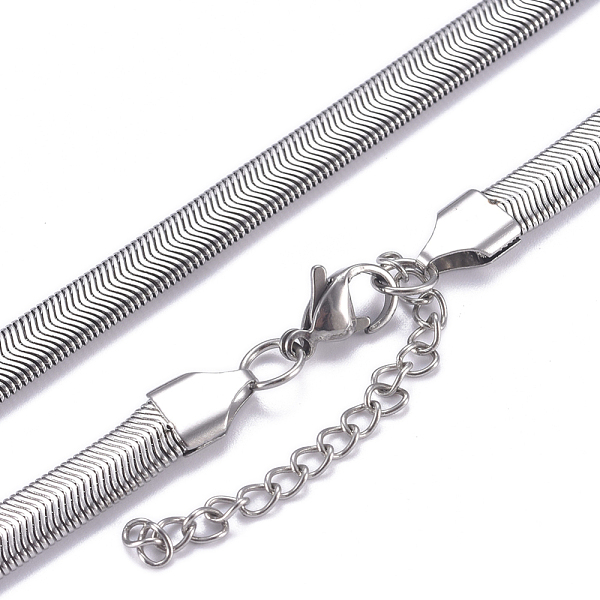 

PandaHall 304 Stainless Steel Herringbone Chains Necklaces, with Lobster Claw Clasps, Stainless Steel Color, 16.1 inch(41cm) 304 Stainless...