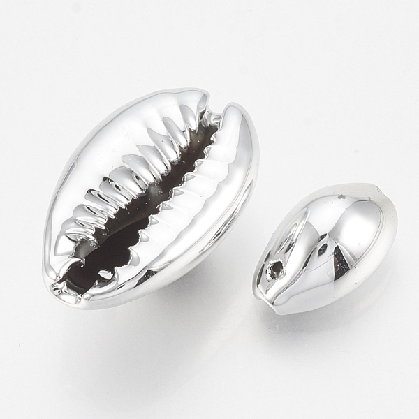 

PandaHall Plated Cowrie Shell Pendants, Platinum, 14~20x9~14x7~10mm, Hole: 1mm Cowrie Shell Shell Shape