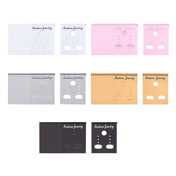 

PandaHall Plastic Earring Display Card, Rectangle, Mixed Color, 3.6~3.8x3cm, 50pcs/color, 250pcs/set Plastic Rectangle Multicolor