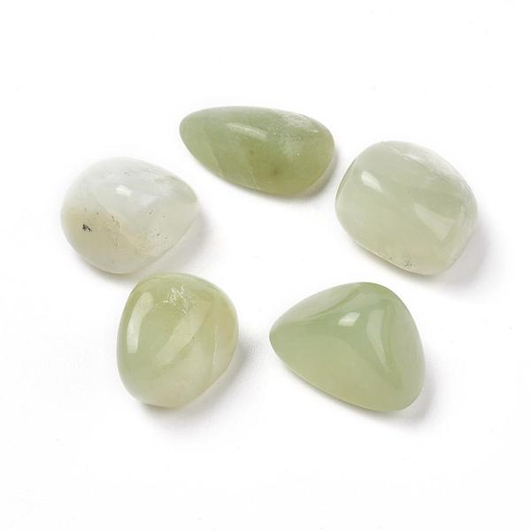 PandaHall 5Pcs Natural New Jade Beads, Tumbled Stone, Vase Filler Gems, No Hole/Undrilled, Nuggets, 20~35x13~23x8~22mm New Jade Nuggets